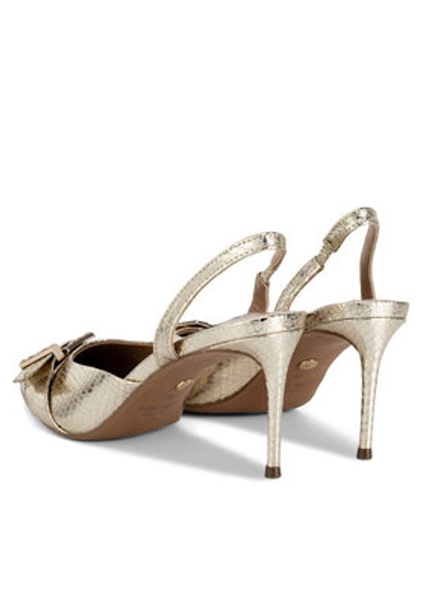Nine West Sandały SJ1489-6 Złoty. Kolor: złoty. Materiał: materiał