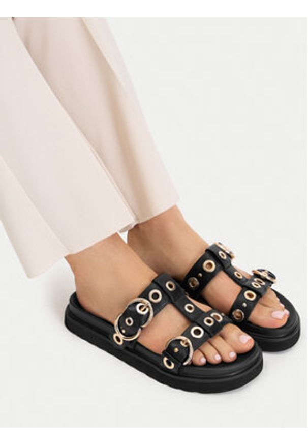 MEXX Klapki CEO-HY86009-29 Czarny. Kolor: czarny. Materiał: skóra