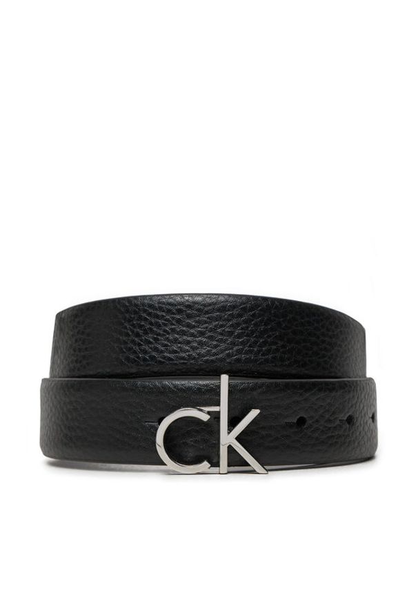 Calvin Klein Pasek Damski Ck Logo Buckle Belt 3.0_Pbl K60K613073 Czarny. Kolor: czarny. Materiał: skóra