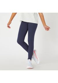 DOMYOS - Legginsy dziecięce Domyos 100. Kolor: niebieski. Materiał: elastan, materiał, bawełna