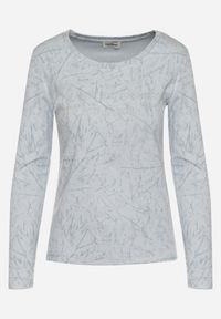 Born2be - Niebieska Bluzka Typu Longsleeve z Geometrycznym Wzorem Unila. Okazja: na co dzień, do pracy, na spotkanie biznesowe. Kolor: niebieski. Materiał: jeans. Długość rękawa: długi rękaw. Wzór: geometria. Styl: casual, biznesowy #4
