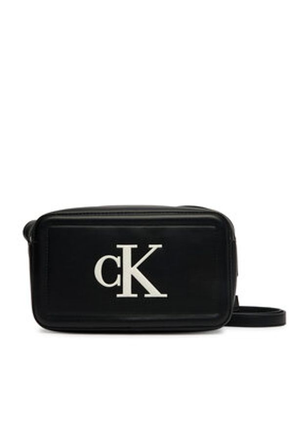 Calvin Klein Torebka Bold Ck Camera Bag LV04F3220G Czarny. Kolor: czarny. Materiał: skórzane