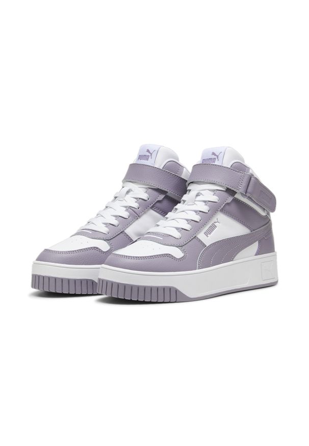 Puma - Damskie sneakersy Carina Street Mid PUMA White Pale Plum Purple. Kolor: biały, fioletowy, wielokolorowy. Sezon: lato