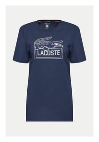 Lacoste T-Shirt TH9068 Granatowy Regular Fit. Kolor: niebieski. Materiał: bawełna #7