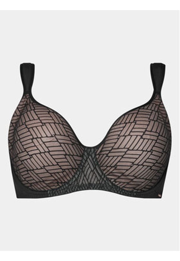 Dorina Biustonosz z fiszbiną Leila D001725LA085 Czarny. Kolor: czarny. Materiał: syntetyk
