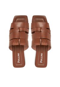 Pollini Klapki SA28051C0MTC0230 Brązowy. Kolor: brązowy. Materiał: skóra #3