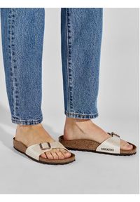 Birkenstock Klapki Madrid 0940153 Beżowy. Kolor: beżowy. Materiał: skóra #4