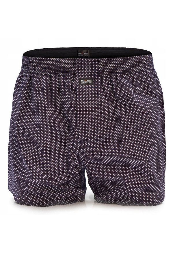 Męskie Bokserki Bawełniane - Pako Jeans - Drobny Groszek. Kolor: brązowy, wielokolorowy, beżowy. Materiał: bawełna. Wzór: grochy
