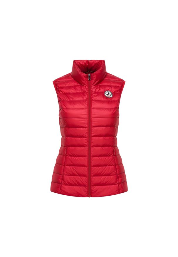 Jott - Damska kurtka bez rękawów JOTT Seda Noos. Kolor: czerwony. Materiał: tkanina, puch. Długość rękawa: bez rękawów. Sezon: zima. Sport: narciarstwo