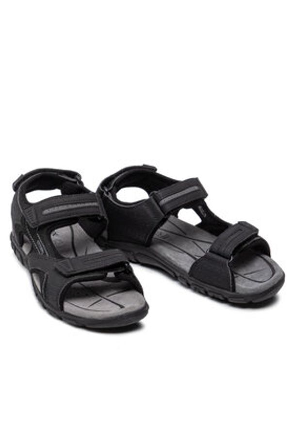 Geox Sandały U S.Strada D U8224D 050AU C9310 Czarny. Kolor: czarny. Materiał: skóra