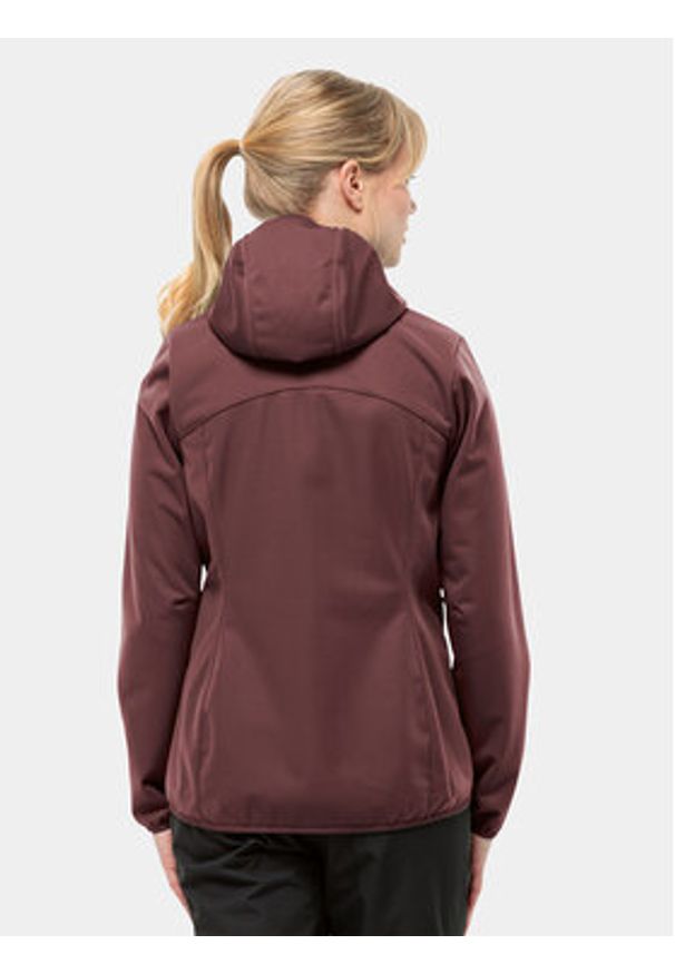 Jack Wolfskin Kurtka softshell Windhain Hoody 1307481 Bordowy Regular Fit. Kolor: czerwony. Materiał: syntetyk