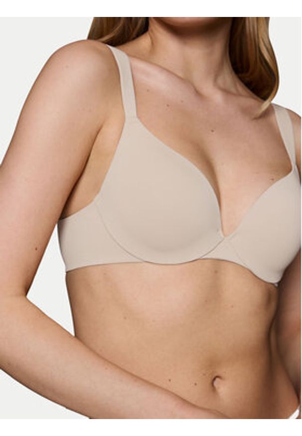 Triumph Biustonosz z fiszbiną Body Make Up Illusion 10217848 Beżowy. Kolor: beżowy. Materiał: syntetyk