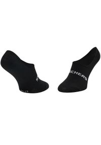 skechers - Skarpetki sportowe dla dorosłych 2PPK Mesh Ventilation Footies Socks. Kolor: czarny. Materiał: bawełna, poliamid, elastan