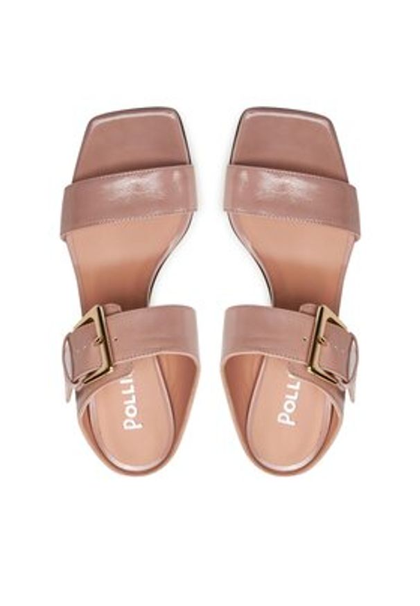 Pollini Klapki SA28237C0ITB0609 Różowy. Kolor: różowy. Materiał: lakier, skóra