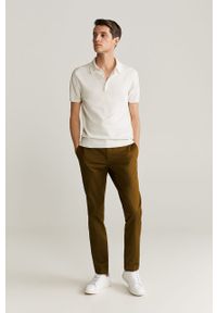 Mango Man - Spodnie Dublin. Kolor: brązowy. Materiał: tkanina, bawełna, materiał, elastan. Wzór: gładki #3