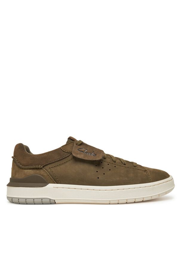 Clarks Sneakersy Courtlite2 Run 26181324 Khaki. Kolor: brązowy. Materiał: skóra, nubuk. Sport: bieganie