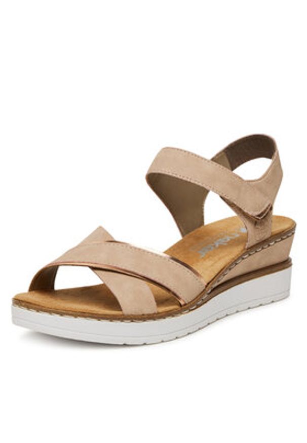 Rieker Sandały V38G9-31 Różowy. Kolor: różowy. Materiał: syntetyk