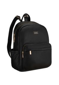 Czarny plecak damski duży mieści A4 zamykany na suwak miejski do pracy na uczelnię skóra ekologiczna Peterson PTN MBP-11-F19. Kolor: czarny. Materiał: skóra ekologiczna #1