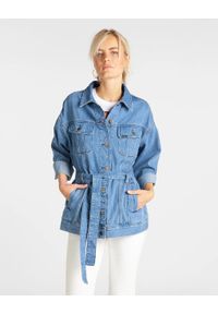 Lee - LEE BELTED RIDER JACKET DAMSKA KURTKA JEANSOWA LIGHT DRAPE L54RRCNC 112112916. Materiał: jeans