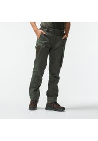 SOLOGNAC - Spodnie myśliwskie 500 Warm wodoodporne. Kolor: wielokolorowy, brązowy, zielony. Materiał: materiał, tkanina. Sport: outdoor #1