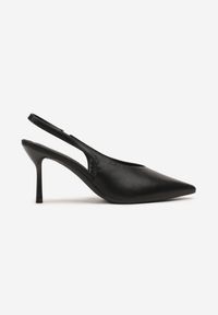 Renee - Czarne Sandały Vices Slingback na Obcasie Tilarina. Okazja: na co dzień. Kolor: czarny. Obcas: na obcasie. Styl: elegancki, casual. Wysokość obcasa: średni #5