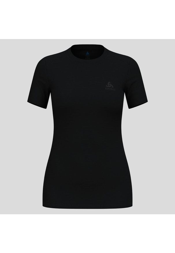 Odlo - Koszulka z krótkim rękawem damska ODLO Merino 160 BL Top Crew Neck S/S. Kolor: czarny. Długość rękawa: krótki rękaw. Długość: krótkie
