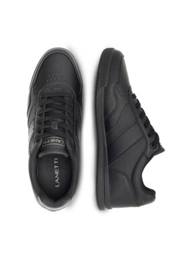 Lanetti Sneakersy MP07-11728-03 Czarny. Kolor: czarny. Materiał: skóra