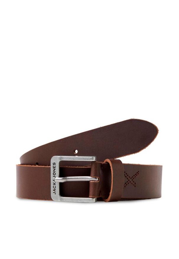 Jack & Jones - Jack&Jones Pasek Męski 12228996 Brązowy. Kolor: brązowy. Materiał: skóra