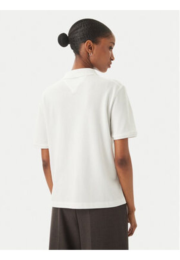 TOMMY HILFIGER - Tommy Hilfiger Polo WW0WW48720 Biały Relaxed Fit. Typ kołnierza: polo. Kolor: biały. Materiał: bawełna