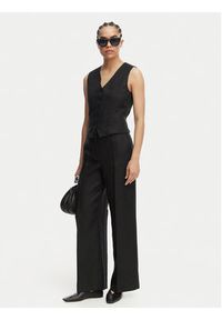 Weekend Max Mara Spodnie materiałowe Malizia 2615131112 Czarny Regular Fit. Kolor: czarny. Materiał: len #5