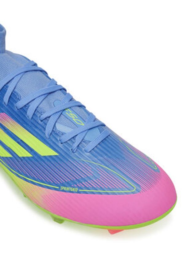 Adidas - adidas Buty do piłki nożnej F50 League Mid Firm/Multi-Ground JI0436 Granatowy. Kolor: niebieski. Materiał: materiał