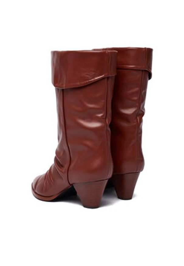 Badura Botki EO-APRIL-25FW218-1 Brązowy. Kolor: brązowy. Materiał: skóra