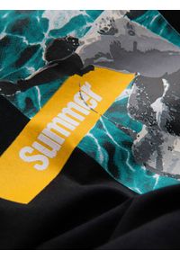 Ombre Clothing - Męski bawełniany tank top z nadrukiem Summer Vibe – czarny V1. Okazja: na plażę, na co dzień. Kolor: czarny. Materiał: bawełna. Długość rękawa: bez rękawów. Wzór: nadruk. Sezon: lato. Styl: wakacyjny, sportowy, casual, elegancki #8