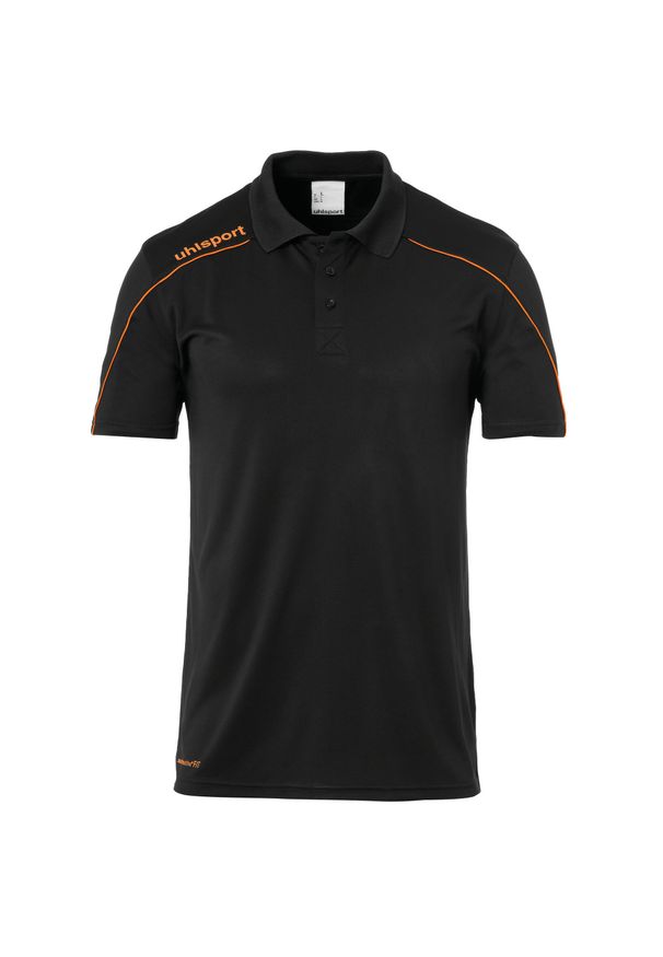 UHLSPORT - Polo Uhlsport Stream 22. Typ kołnierza: polo. Kolor: pomarańczowy, czarny, wielokolorowy. Materiał: materiał, poliester. Sport: fitness, piłka nożna