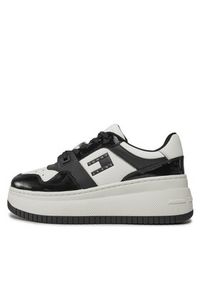 Tommy Jeans Sneakersy Tjw Retro Basket Flatform Patent EN0EN02523 Écru. Materiał: skóra #5