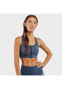 Kobieta Fitness Stanik sportowy - Wysokie wsparcie Squat Blue SIROKO Denim Blue. Kolor: niebieski. Materiał: nylon, denim. Sport: fitness