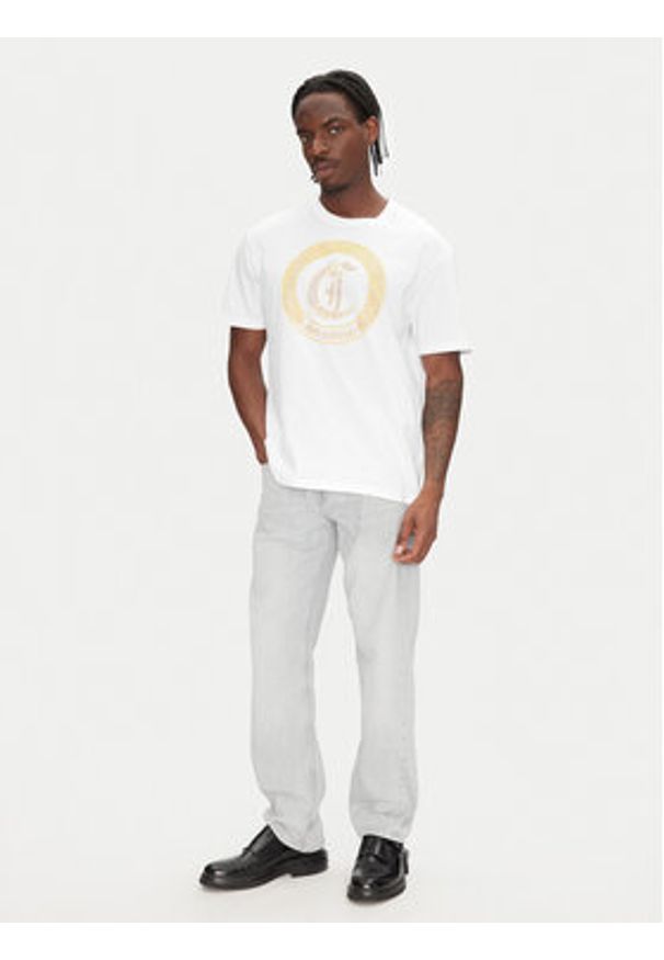 Just Cavalli T-Shirt 78OAHE22 Biały Regular Fit. Kolor: biały. Materiał: bawełna