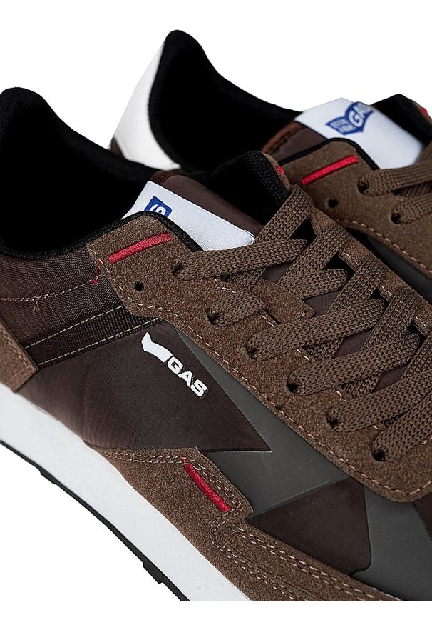 Gas Sneakersy "Wonder MIX" | GAM223200 | Wonder MIX | Mężczyzna | Brązowy. Kolor: brązowy. Materiał: skóra ekologiczna, tkanina. Wzór: aplikacja