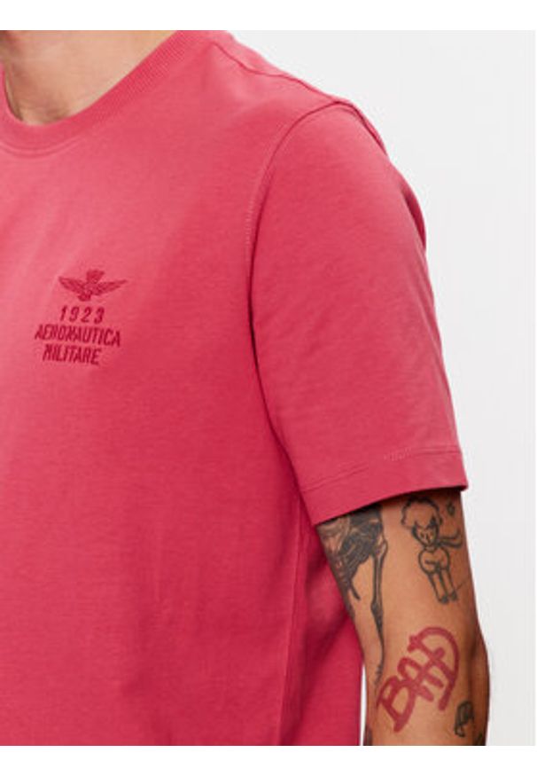 Aeronautica Militare T-Shirt 232TS2129J609 Różowy Regular Fit. Kolor: różowy. Materiał: bawełna
