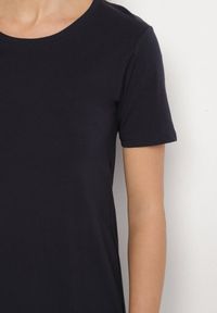 Born2be - Granatowa Bawełniana Sukienka o Kroju Typu T-shirt Nilisea. Kolor: niebieski. Materiał: bawełna #2