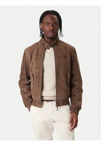 TOMMY HILFIGER - Tommy Hilfiger Kurtka skórzana Harrington MW0MW42976 Brązowy Regular Fit. Kolor: brązowy. Materiał: skóra #1