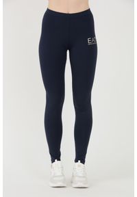 EA7 Emporio Armani - EA7 Granatowe legginsy z małym logo. Kolor: niebieski