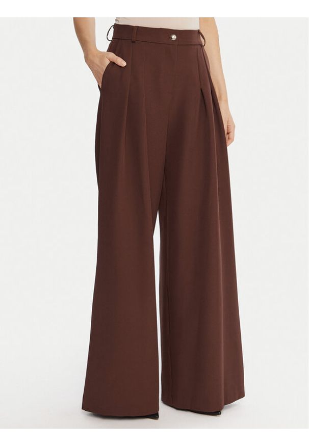 Maryley Spodnie materiałowe 25IB579/43CO Brązowy Regular Fit. Kolor: brązowy. Materiał: syntetyk
