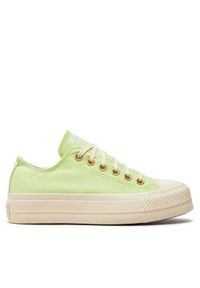 Converse Trampki Chuck Taylor All Star Lift Platform Ox A09913C Zielony. Kolor: zielony. Materiał: materiał. Obcas: na platformie #1