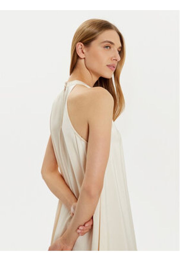 YAS Sukienka koktajlowa Eleanor 26034241 Écru Regular Fit. Materiał: syntetyk. Styl: wizytowy