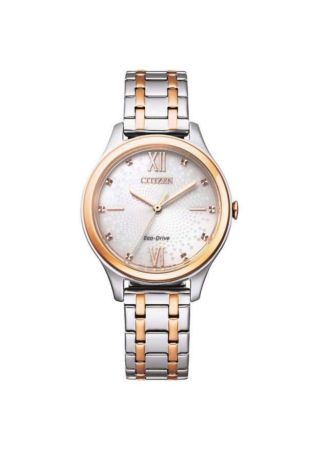 Zegarek Damski CITIZEN Elegance EM0506-77A. Rodzaj zegarka: analogowe. Materiał: materiał. Styl: klasyczny, elegancki