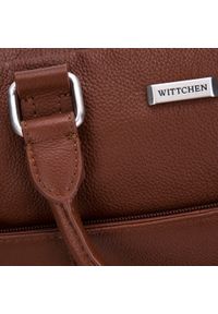 Wittchen - Męska torba na laptopa 15,6” skórzana z podwójnym obszyciem brązowa. Kolor: brązowy. Materiał: skóra. Wzór: haft. Styl: casual, elegancki #4