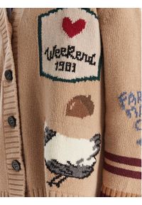 Weekend Max Mara Kardigan Belgio 2525346082 Beżowy Relaxed Fit. Kolor: beżowy. Materiał: wełna #3