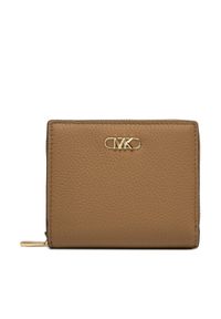 Michael Kors Mały Portfel Damski 32S5G8ED1L Beżowy. Kolor: beżowy. Materiał: skóra