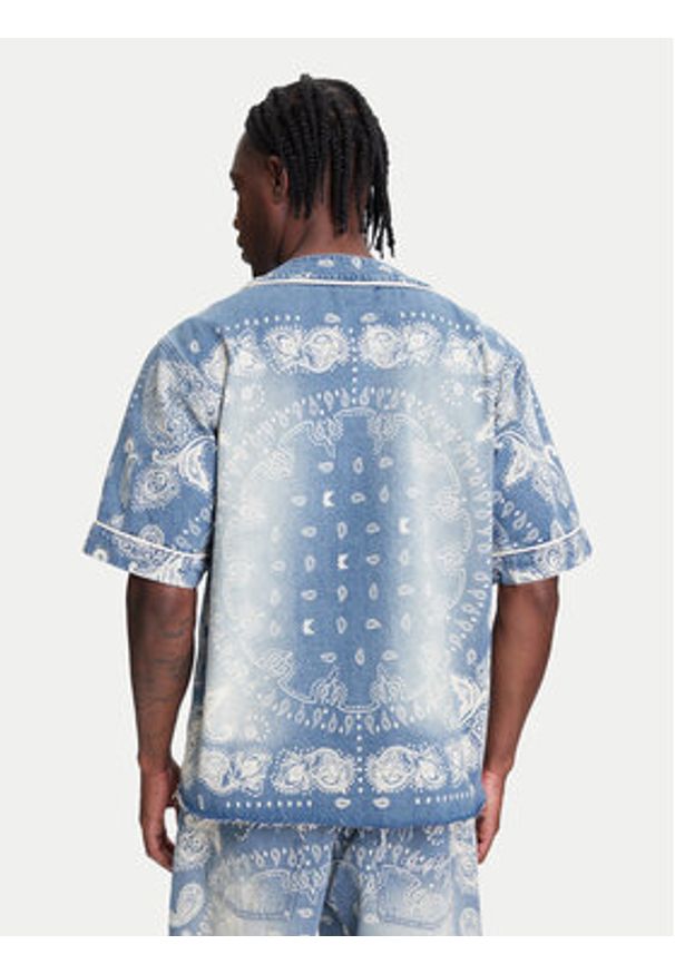 Karl Kani Koszula Paisley Denim Baseball PD00005371 Niebieski Regular Fit. Kolor: niebieski. Materiał: bawełna. Wzór: paisley